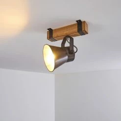 Hofstein Oksbol Deckenspot Grau, Hellbraun, Stahl gebürstet, 1-flammig -Bürolampen Verkäufe oksbol deckenspot h3350140 19