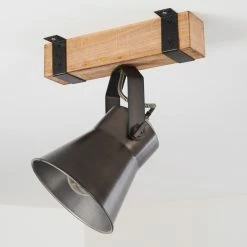 Hofstein Oksbol Deckenspot Grau, Hellbraun, Stahl gebürstet, 1-flammig -Bürolampen Verkäufe oksbol deckenspot h3350140 20