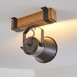 Hofstein Oksbol Deckenspot Grau, Hellbraun, Stahl gebürstet, 1-flammig -Bürolampen Verkäufe oksbol deckenspot h3350140 5