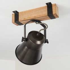 Hofstein Oksbol Deckenspot Grau, Hellbraun, Stahl gebürstet, 1-flammig -Bürolampen Verkäufe oksbol deckenspot h3350140 7