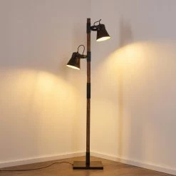 Hofstein Oksbol Stehleuchte Grau, Dunkelbraun, Stahl gebürstet, 2-flammig -Bürolampen Verkäufe oksbol stehleuchte h3350362 13