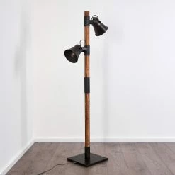 Hofstein Oksbol Stehleuchte Grau, Dunkelbraun, Stahl gebürstet, 2-flammig -Bürolampen Verkäufe oksbol stehleuchte h3350362 14