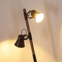 Hofstein Oksbol Stehleuchte Grau, Dunkelbraun, Stahl gebürstet, 2-flammig -Bürolampen Verkäufe oksbol stehleuchte h3350362 8