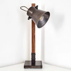 Hofstein Oksbol Tischleuchte Grau, Dunkelbraun, Stahl gebürstet, 1-flammig -Bürolampen Verkäufe oksbol tischleuchte h3349588 11