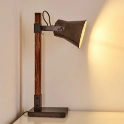 Hofstein Oksbol Tischleuchte Grau, Dunkelbraun, Stahl gebürstet, 1-flammig -Bürolampen Verkäufe oksbol tischleuchte h3349588 14