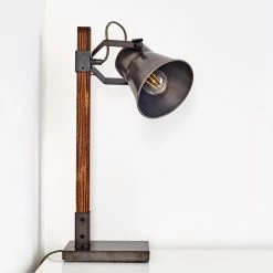 Hofstein Oksbol Tischleuchte Grau, Dunkelbraun, Stahl gebürstet, 1-flammig -Bürolampen Verkäufe oksbol tischleuchte h3349588 15