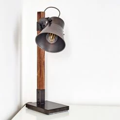 Hofstein Oksbol Tischleuchte Grau, Dunkelbraun, Stahl gebürstet, 1-flammig -Bürolampen Verkäufe oksbol tischleuchte h3349588 4