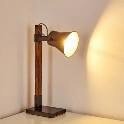 Hofstein Oksbol Tischleuchte Grau, Dunkelbraun, Stahl gebürstet, 1-flammig -Bürolampen Verkäufe oksbol tischleuchte h3349588 5