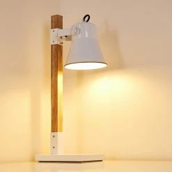 Hofstein Oksbol Tischleuchte Braun, Weiß, 1-flammig -Bürolampen Verkäufe oksbol tischleuchte h3352212 5