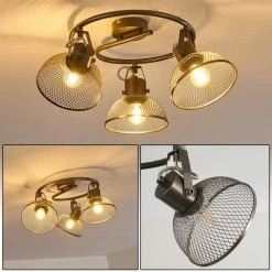 Hofstein Oksevej Deckenleuchte Grau, 3-flammig