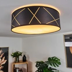 Hofstein Opatija Deckenleuchte Schwarz, Weiß, Gold, 3-flammig