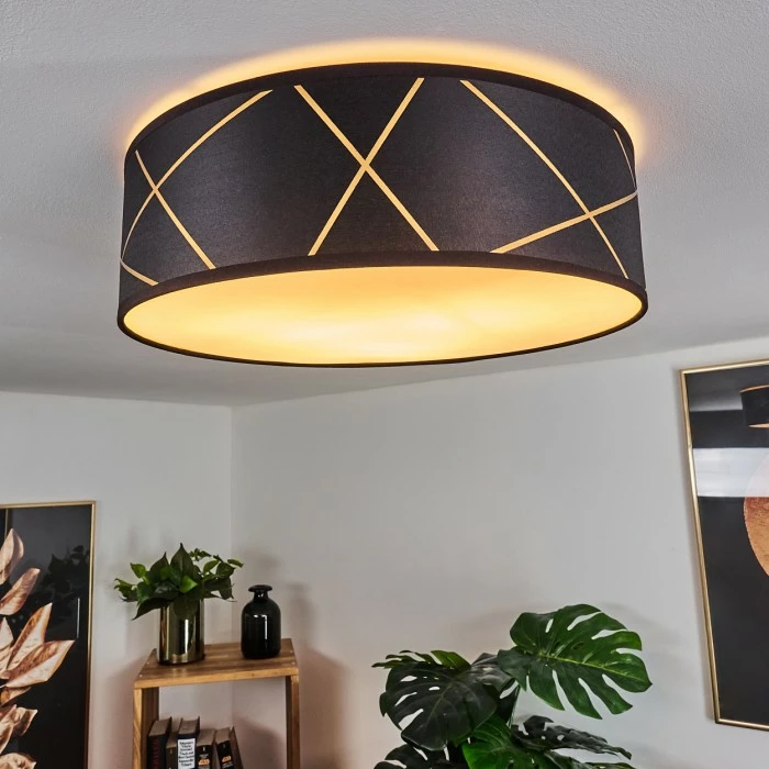 Hofstein Opatija Deckenleuchte Schwarz, Weiß, Gold, 3-flammig 1 Hofstein Opatija Deckenleuchte Schwarz, Weiß, Gold, 3-flammig