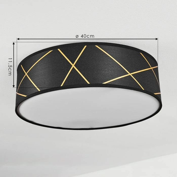 Hofstein Opatija Deckenleuchte Schwarz, Weiß, Gold, 3-flammig 3 Hofstein Opatija Deckenleuchte Schwarz, Weiß, Gold, 3-flammig – Bild 3