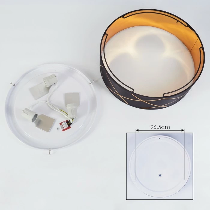 Hofstein Opatija Deckenleuchte Schwarz, Weiß, Gold, 3-flammig 4 Hofstein Opatija Deckenleuchte Schwarz, Weiß, Gold, 3-flammig – Bild 4