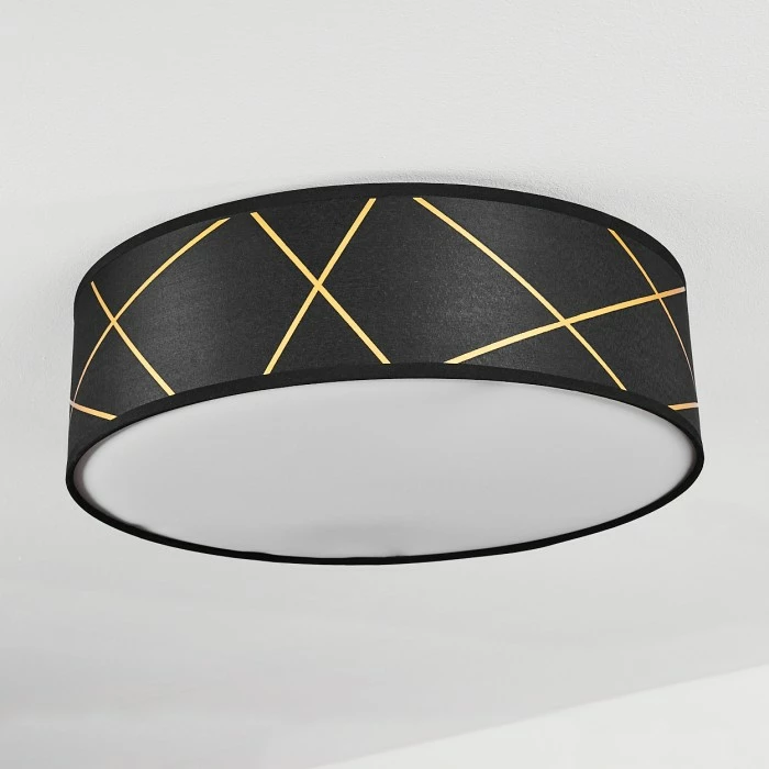 Hofstein Opatija Deckenleuchte Schwarz, Weiß, Gold, 3-flammig 6 Hofstein Opatija Deckenleuchte Schwarz, Weiß, Gold, 3-flammig – Bild 6