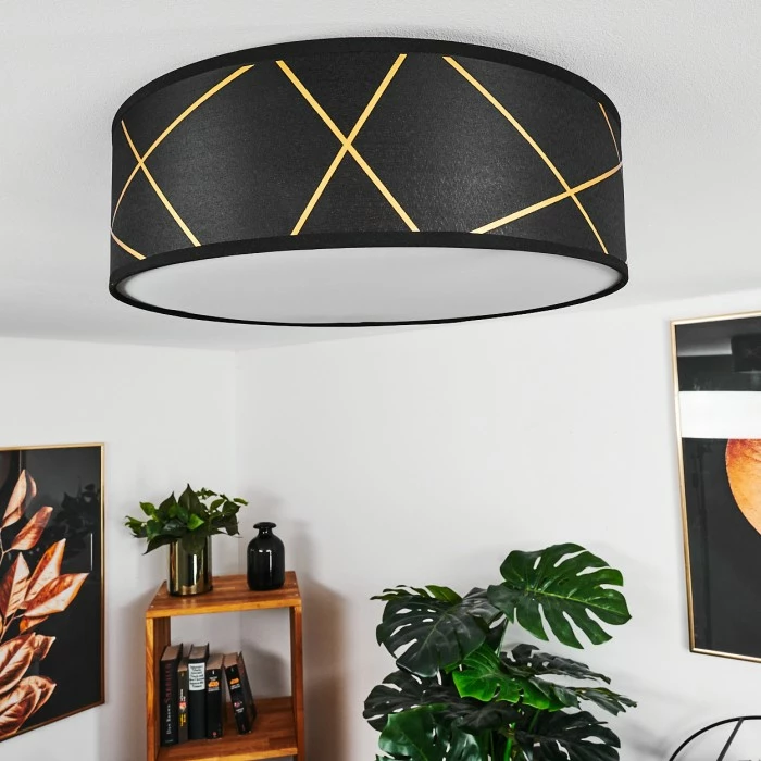 Hofstein Opatija Deckenleuchte Schwarz, Weiß, Gold, 3-flammig 8 Hofstein Opatija Deckenleuchte Schwarz, Weiß, Gold, 3-flammig – Bild 8