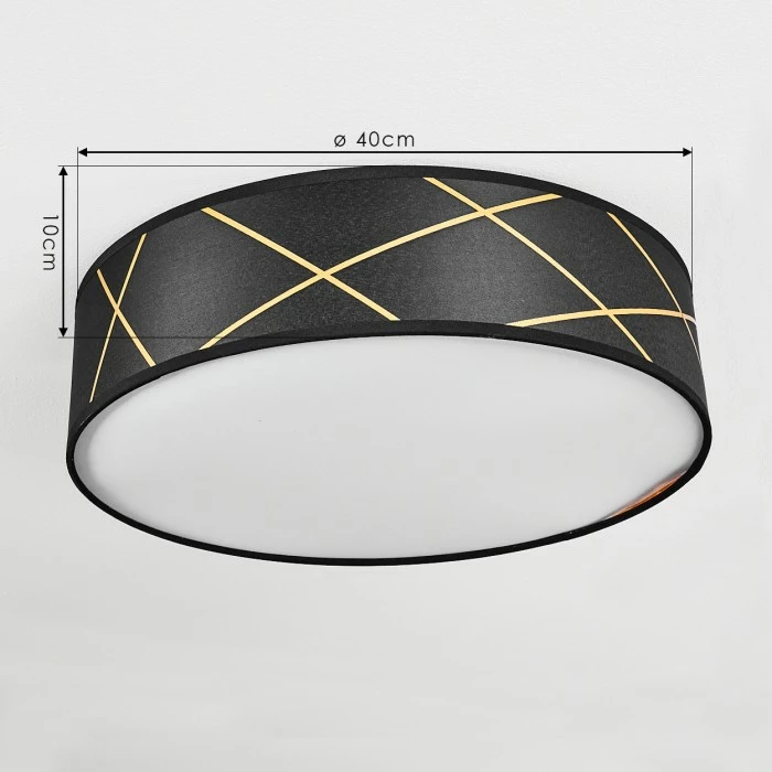 Hofstein Opatija Deckenleuchte LED Schwarz, Weiß, Gold, 1-flammig 4 Hofstein Opatija Deckenleuchte LED Schwarz, Weiß, Gold, 1-flammig – Bild 4