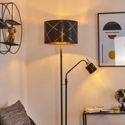 Hofstein Opatija Stehleuchte Chrom, Schwarz, 2-flammig -Bürolampen Verkäufe opatija stehleuchte h3421659 10