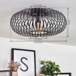 Hofstein Oravi Deckenleuchte Schwarz, 1-flammig -Bürolampen Verkäufe oravi deckenleuchte h3442708 3