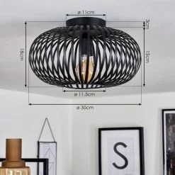 Hofstein Oravi Deckenleuchte Schwarz, 1-flammig 15 Hofstein Oravi Deckenleuchte Schwarz, 1-flammig -Bürolampen Verkäufe oravi deckenleuchte h3444504 3