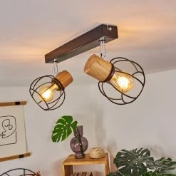 Hofstein Orkanger Deckenleuchte Chrom, Schwarz, Naturfarben, 2-flammig -Bürolampen Verkäufe orkanger deckenleuchte h3441602 8