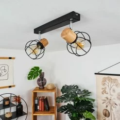 Hofstein Orkanger Deckenleuchte Chrom, Schwarz, Naturfarben, 2-flammig -Bürolampen Verkäufe orkanger deckenleuchte h3441602 9