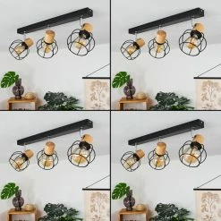 Hofstein Orkanger Deckenleuchte Chrom, Schwarz, Naturfarben, 3-flammig -Bürolampen Verkäufe orkanger deckenleuchte h3441619 1