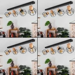 Hofstein Orkanger Deckenleuchte Chrom, Schwarz, Naturfarben, 4-flammig -Bürolampen Verkäufe orkanger deckenleuchte h3441626 1