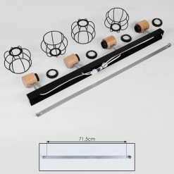 Hofstein Orkanger Deckenleuchte Chrom, Schwarz, Naturfarben, 4-flammig -Bürolampen Verkäufe orkanger deckenleuchte h3441626 4