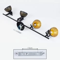 Hofstein Osina Deckenleuchte Chrom, Schwarz, 4-flammig -Bürolampen Verkäufe osina deckenleuchte h3017593 4