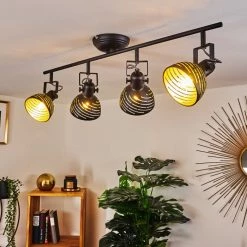 Hofstein Osina Deckenleuchte Chrom, Schwarz, 4-flammig -Bürolampen Verkäufe osina deckenleuchte h3017593 7