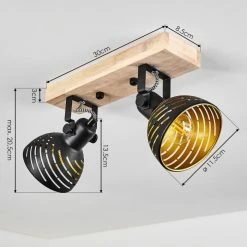Hofstein Osina Deckenleuchte Schwarz, Braun, 2-flammig -Bürolampen Verkäufe osina deckenleuchte h3018774 3