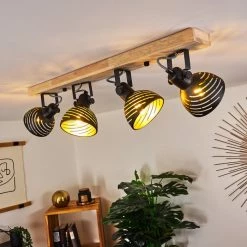 Hofstein Osina Deckenleuchte Schwarz, Braun, 4-flammig -Bürolampen Verkäufe osina deckenleuchte h3018798 6