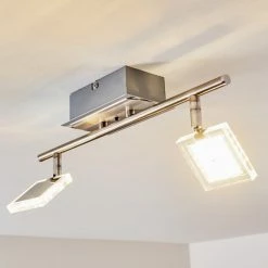 Hofstein Oxford Deckenleuchte LED Chrom, 2-flammig, Fernbedienung, Farbwechsler -Bürolampen Verkäufe oxford deckenleuchte h3009765 11