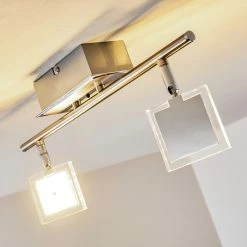 Hofstein Oxford Deckenleuchte LED Chrom, 2-flammig, Fernbedienung, Farbwechsler -Bürolampen Verkäufe oxford deckenleuchte h3009765 12