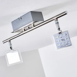 Hofstein Oxford Deckenleuchte LED Chrom, 2-flammig, Fernbedienung, Farbwechsler -Bürolampen Verkäufe oxford deckenleuchte h3009765 17