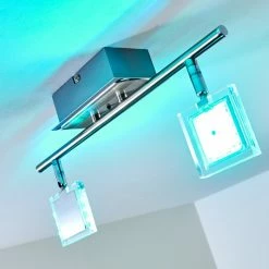Hofstein Oxford Deckenleuchte LED Chrom, 2-flammig, Fernbedienung, Farbwechsler -Bürolampen Verkäufe oxford deckenleuchte h3009765 20