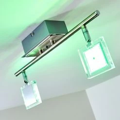 Hofstein Oxford Deckenleuchte LED Chrom, 2-flammig, Fernbedienung, Farbwechsler -Bürolampen Verkäufe oxford deckenleuchte h3009765 4