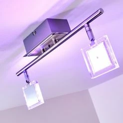 Hofstein Oxford Deckenleuchte LED Chrom, 2-flammig, Fernbedienung, Farbwechsler -Bürolampen Verkäufe oxford deckenleuchte h3009765 6