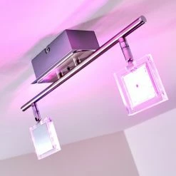 Hofstein Oxford Deckenleuchte LED Chrom, 2-flammig, Fernbedienung, Farbwechsler -Bürolampen Verkäufe oxford deckenleuchte h3009765 7