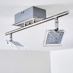 Hofstein Oxford Deckenleuchte LED Chrom, 2-flammig, Fernbedienung, Farbwechsler -Bürolampen Verkäufe oxford deckenleuchte h3009765 8