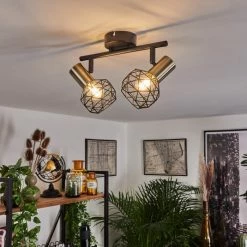 Hofstein Palmira Deckenleuchte Messing, Schwarz, 2-flammig -Bürolampen Verkäufe palmira deckenleuchte h3384282 6