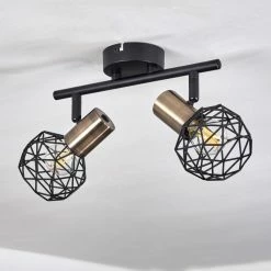 Hofstein Palmira Deckenleuchte Messing, Schwarz, 2-flammig -Bürolampen Verkäufe palmira deckenleuchte h3384282 7