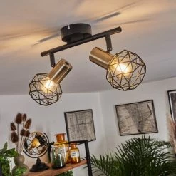 Hofstein Palmira Deckenleuchte Messing, Schwarz, 2-flammig -Bürolampen Verkäufe palmira deckenleuchte h3384282 8