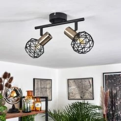 Hofstein Palmira Deckenleuchte Messing, Schwarz, 2-flammig -Bürolampen Verkäufe palmira deckenleuchte h3384282 9