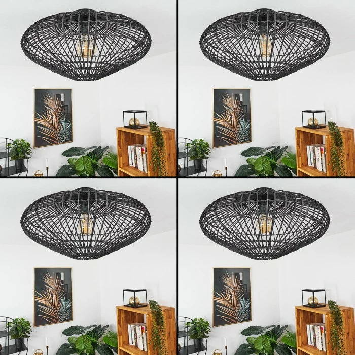 Hofstein Peretola Deckenleuchte Schwarz, 1-flammig 2 Hofstein Peretola Deckenleuchte Schwarz, 1-flammig – Bild 2