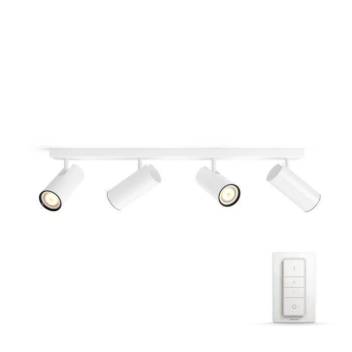 Philips Leuchten Philips Hue Ambiance White Burato Deckenspot Basis-Set Weiß, 4-flammig, Fernbedienung 1 Philips Leuchten Philips Hue Ambiance White Burato Deckenspot Basis-Set Weiß, 4-flammig, Fernbedienung