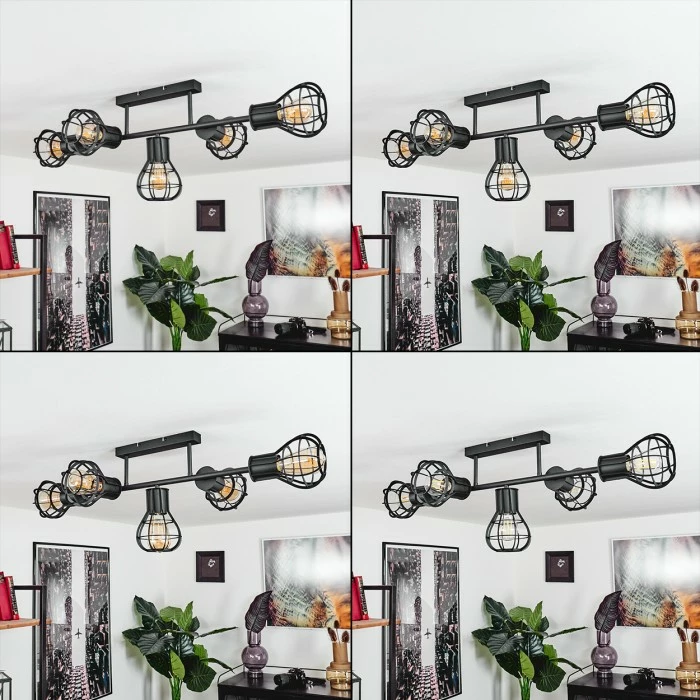 Hofstein Pila Deckenleuchte Schwarz, 5-flammig 2 Hofstein Pila Deckenleuchte Schwarz, 5-flammig – Bild 2