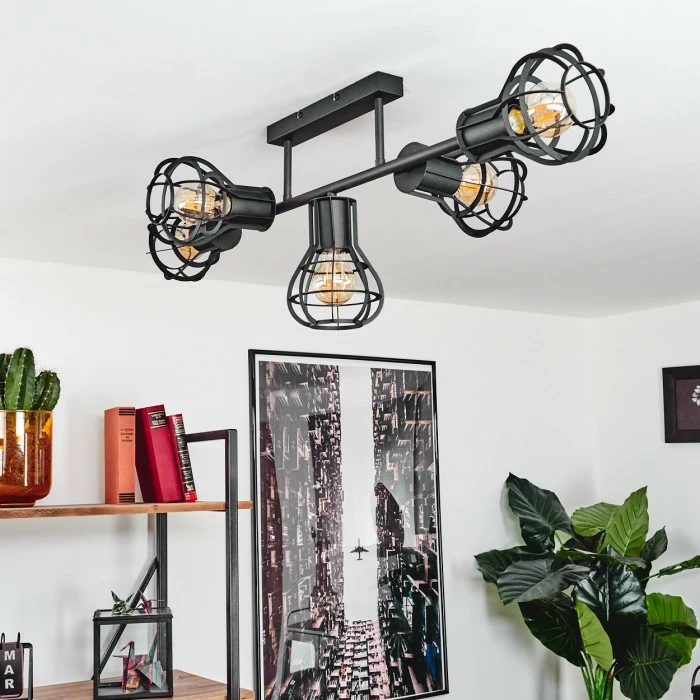 Hofstein Pila Deckenleuchte Schwarz, 5-flammig 10 Hofstein Pila Deckenleuchte Schwarz, 5-flammig – Bild 10