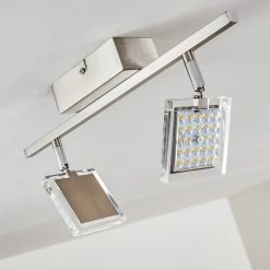 Hofstein Piney Deckenleuchte LED Nickel-Matt, 2-flammig -Bürolampen Verkäufe piney deckenleuchte h3157084 do2 12